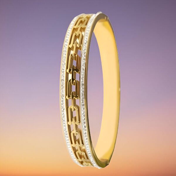 Gold Zircon U shape Design Bracelet
