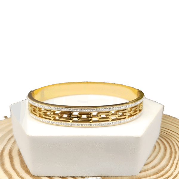 Gold Zircon U shape Design Bracelet - Image 2
