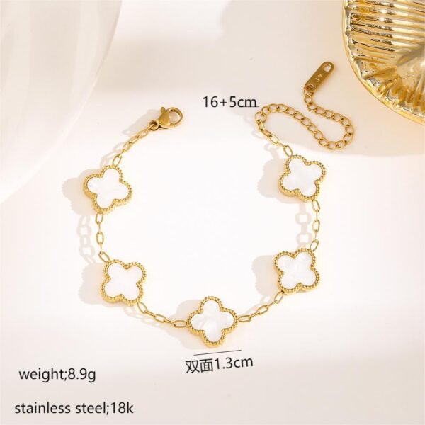 White Clover Chain Bracelet - Image 6