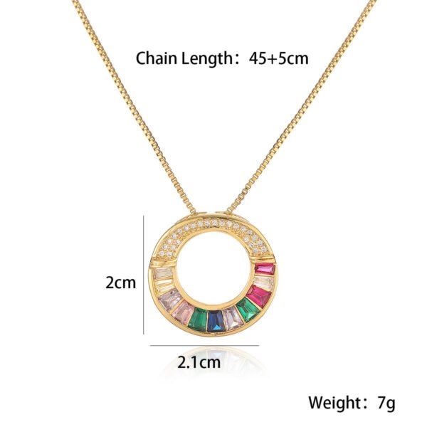 Hollow Round Pendant Necklace - Image 3