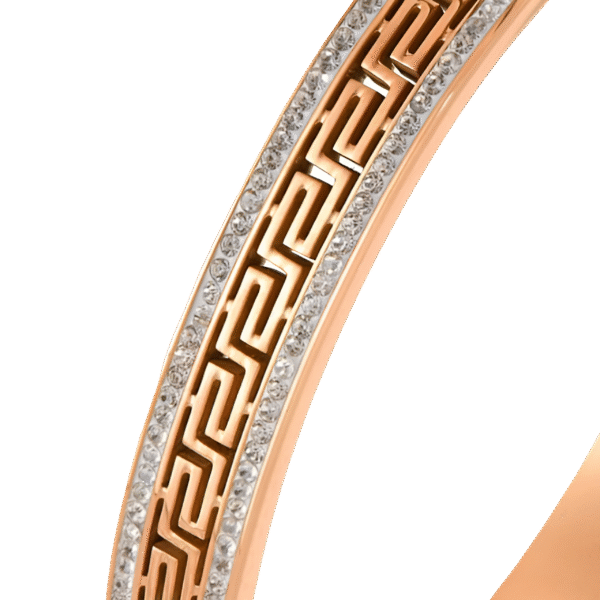 Rose Gold Hollow Star Great Wall Pattern Zircon Bracelet - Image 7