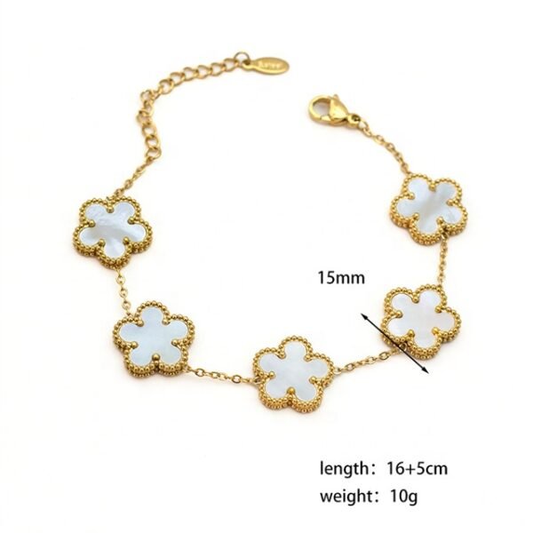 White Clover Chain Bracelet - Image 7