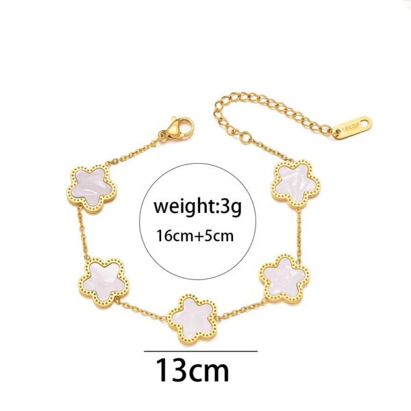 White Clover Chain Bracelet - Image 4