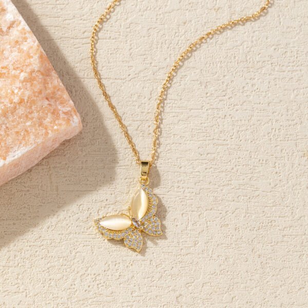 Opal Crystal Butterfly Necklace - Image 5