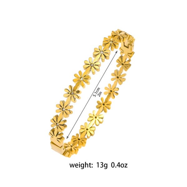 Zircon Daisy Flower Bracelet - Image 8