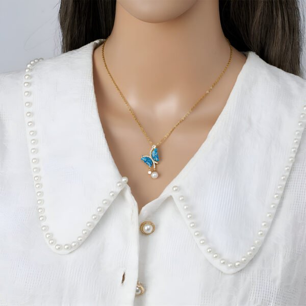 Opal Crystal Butterfly Necklace (Copy) - Image 2