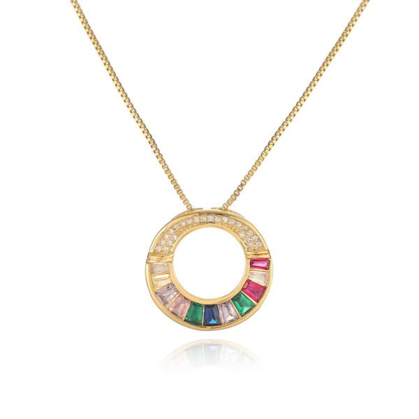 Hollow Round Pendant Necklace - Image 4