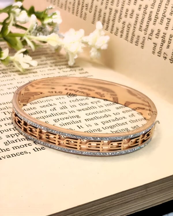 Rose Gold Zircon U shape Design Bracelet - Image 5