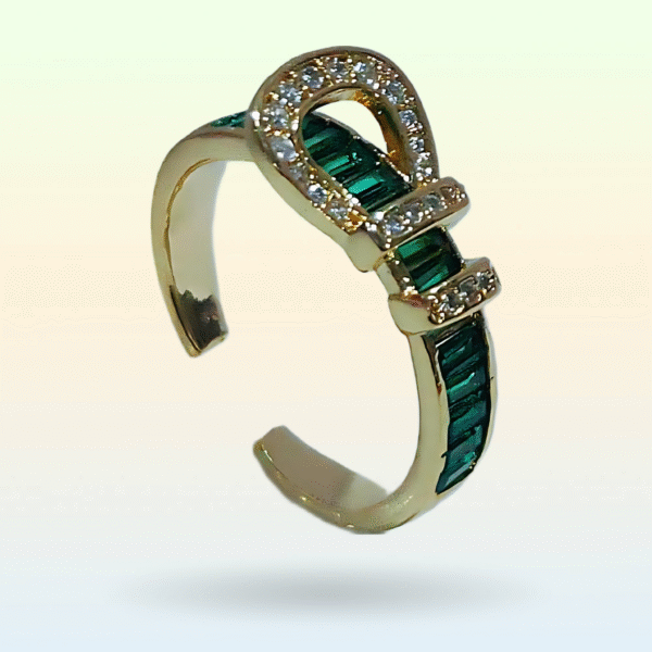 White Stone Buckle Adjustable Ring - Image 5