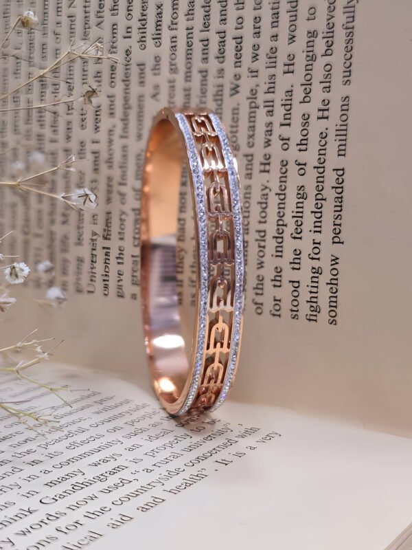 Rose Gold Zircon U shape Design Bracelet - Image 7