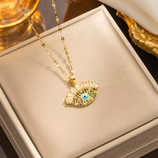 Eye Diamond Pendant Necklace - Image 2