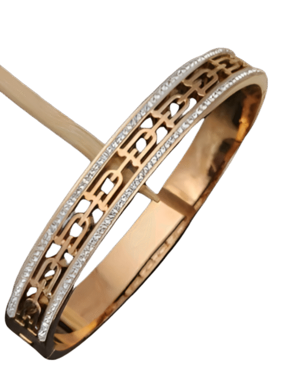 Rose Gold Zircon U shape Design Bracelet - Image 3