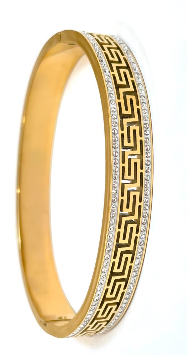 Gold Hollow Star Great Wall Pattern Zircon Bracelet - Image 2