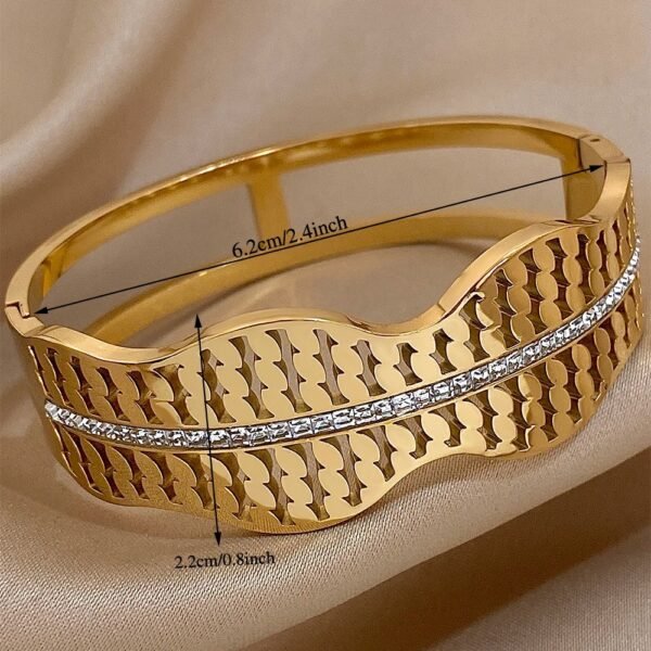 Wavy-Cut Bracelet Gold/Rose Gold - Image 4