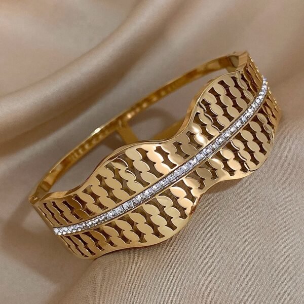 Wavy-Cut Bracelet Gold/Rose Gold - Image 6