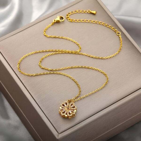 Four-Leaf Clover Heart Necklace - Image 5