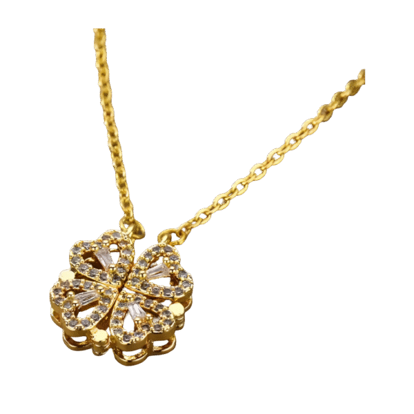 Four-Leaf Clover Heart Necklace - Image 2