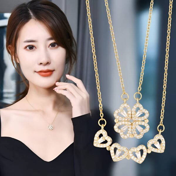 Four-Leaf Clover Heart Necklace - Image 7
