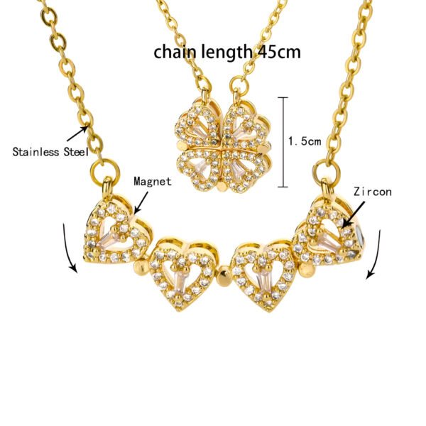 Four-Leaf Clover Heart Necklace - Image 6