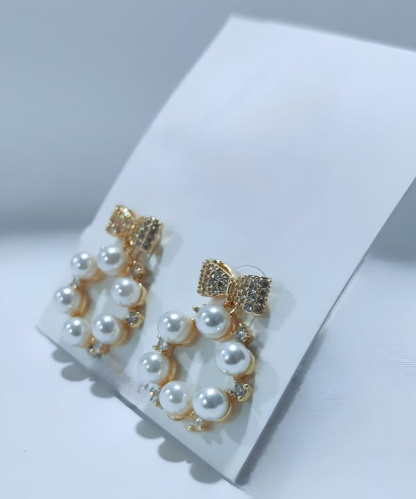 Bow & Pearl Hoop - Image 5