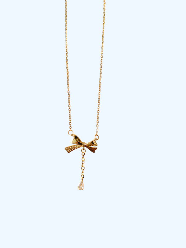 Bow Lily Pendant Necklace - Image 7