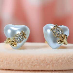 Heart-Shaped Pearl Stud