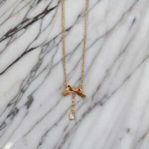 Bow Lily Pendant Necklace