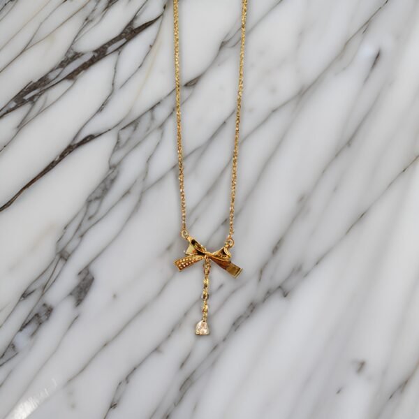 Bow Lily Pendant Necklace