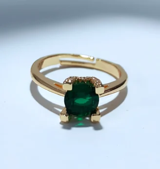 Green Zircon Solitaire Adjustable