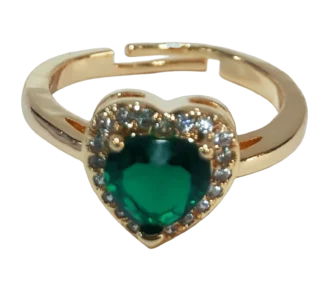 Heart-Shaped Green Zircon Adjustable