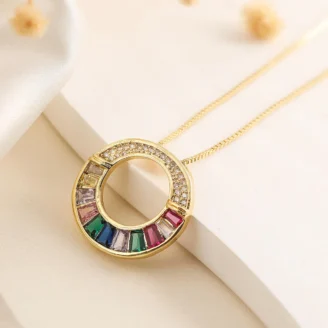 Hollow Round Pendant Necklace