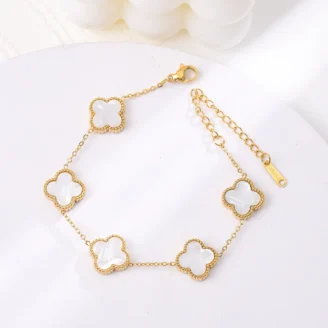White Clover Chain Bracelet