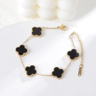 Black Clover Chain Bracelet