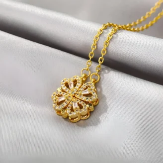 Four-Leaf Clover Heart Necklace