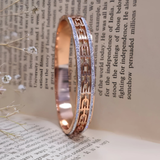 Rose Gold Zircon U shape Design Bracelet