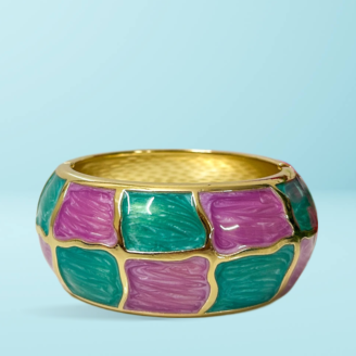 Enamel Bangle Size 2.6 Pink & Blue | Blue & White