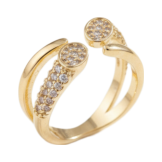 Twin Stone Open Ring